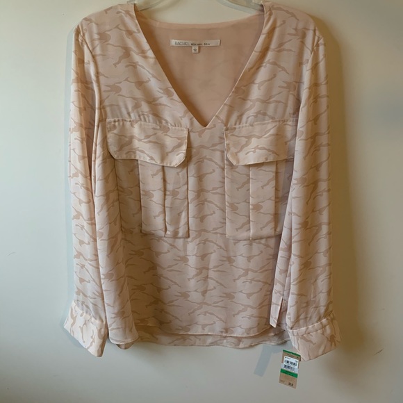 Cream camouflage blouse. Size L (brand:Rachel Roy) - Picture 7 of 11